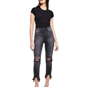 L'Agence High Line High Rise Nighttime Destruct Black Jeans Size 26